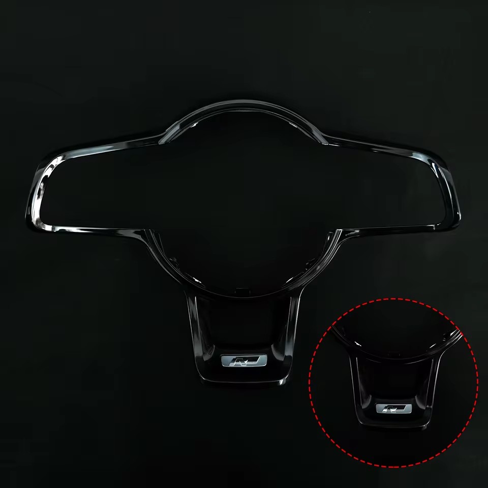 For VW Golf MK7 7.5 R Polo Rline steering wheel Bright black button frame with Old R New R Gti red Gti Logo