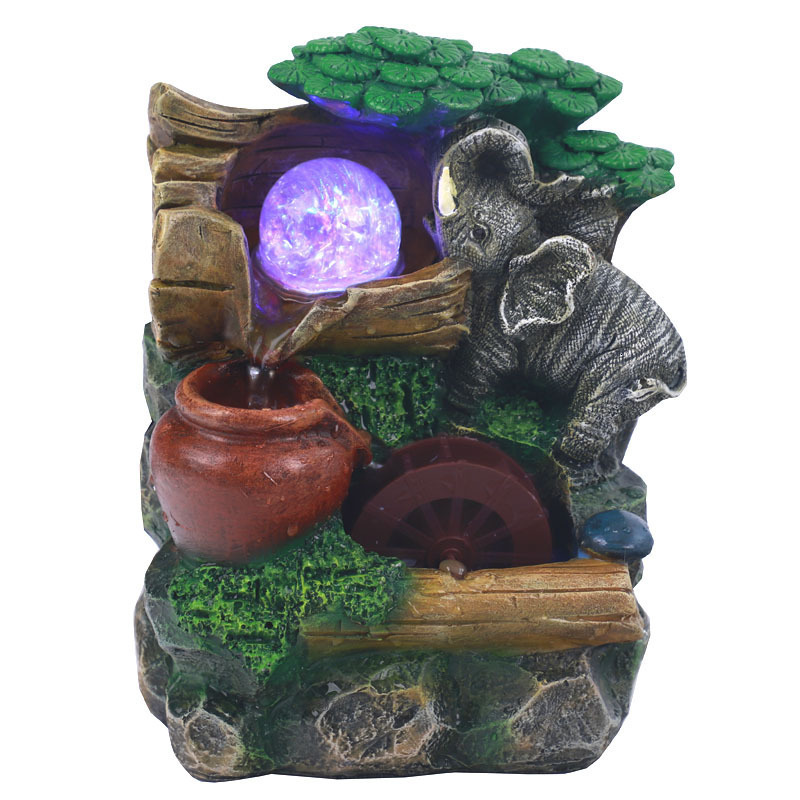 Creative Mini Desktop Ornaments Small Fountain Wealth-Attracting Waterwheel Flowing Water Landscape Decorations Business Festival Gifts 240830