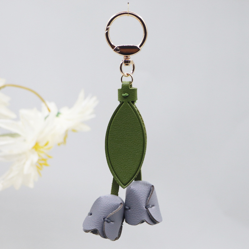 Keychains K43F Genuine Leather Floral Pendant Accessory For Fashion Accessories