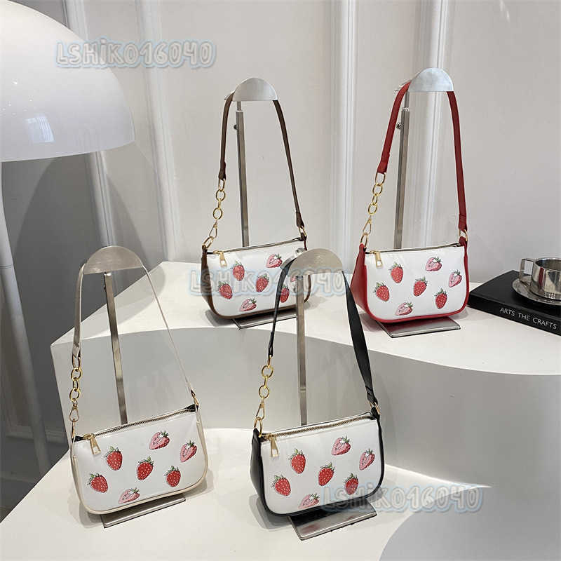 Womens Fashion Simple Trendy Strawberry Handbag 2025 New Pu Texture Underarm Crossbody Bag H250804 Z260124