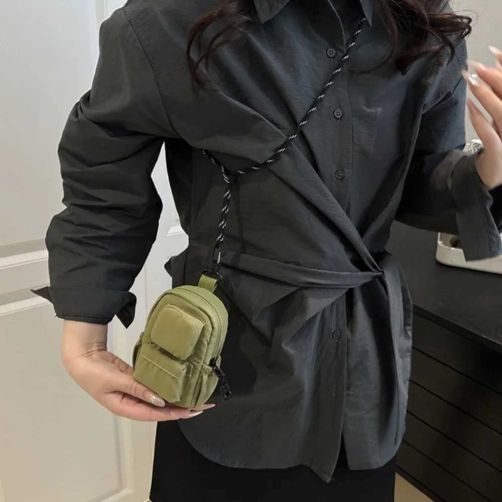 Nylon Hanging Neck Coin Purse Korean Style Multifunction Lanyard Crossbody Bag Hip Hop Mini Wallet Lipstick Earphone Bag Girl G250802