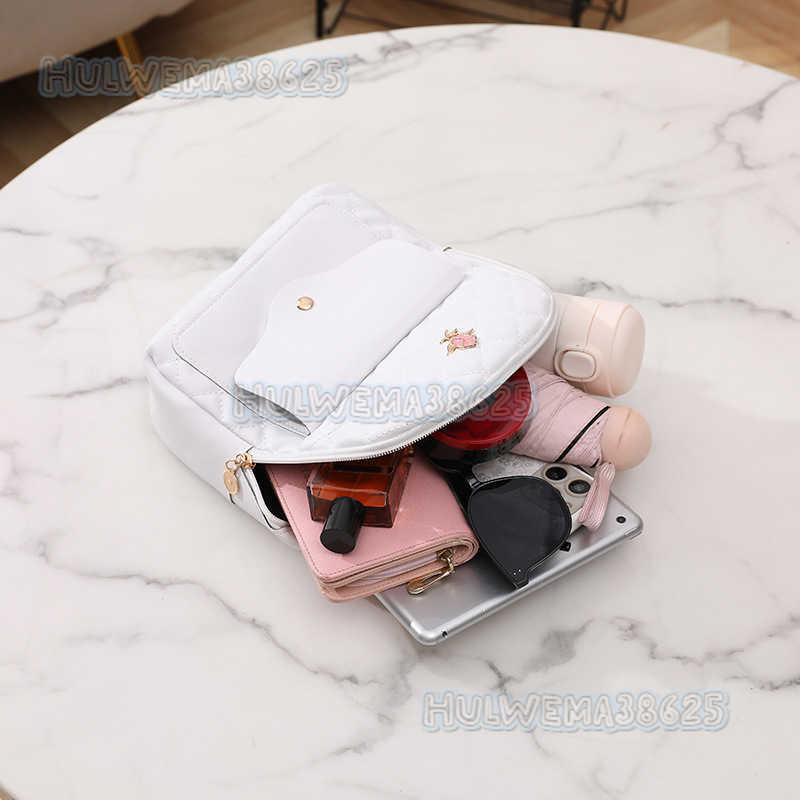 2025 Fashion Womens Bag Casual Quilted Small Backpack Handbag Shoulder Bag Rose Decoration Double Shoulder Bag H250804