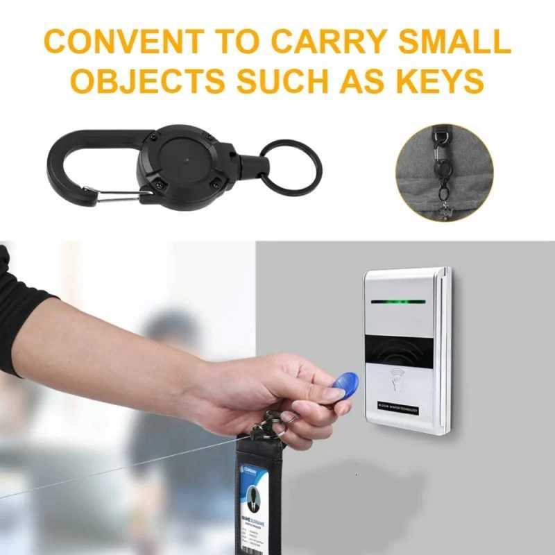 2/4/8pcs Outdoor Retractable Keychain Heavy Duty Carabiner Badge Holder Retractable ID Badge Clip Reel Key Chain for Fishing G250802