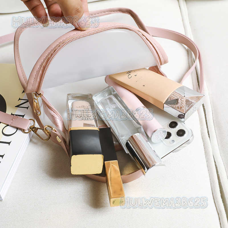 Womens Bag 2025 Autumn Winter New Printed Color Matching Backpack Simple Phone Bag Transparent Double Shoulder Bag Small Bag H250804