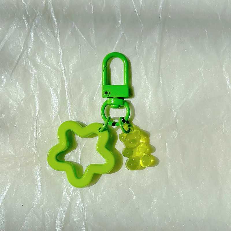 10pcs Metal Keyrings Buckle With Stars Bear Pendant Colored Keychain For DIY Jewelry Making Key Ring Accessories Wholesale G250802
