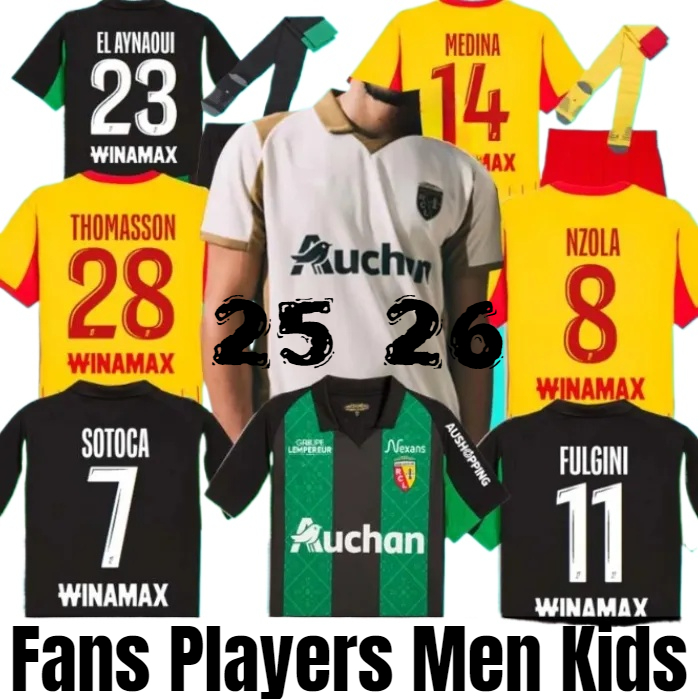 Football Jersey Maillot RC Lens 25 26 Soccer Jerseys Home Away THIRD Saint-Barbe Special KAKUTA FULGINI DIOUF SPIERINGS GANAGO SOTOCA WAHI Football Shirt Men Kids Kit
