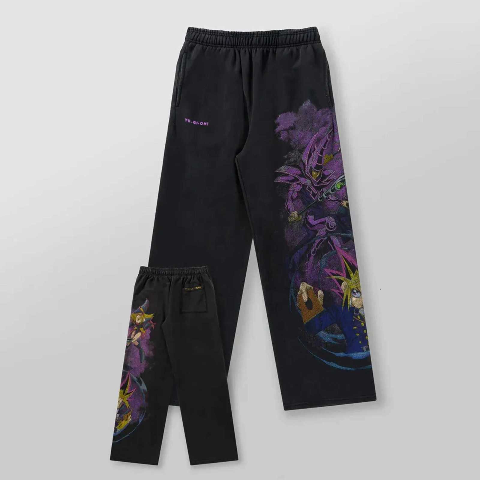 American Anime Cool Sweatpants Gym Fitness Running Stretch Collaboration Jogger Cotton Print Wide-Leg Casual Pants Men Clothing X250804