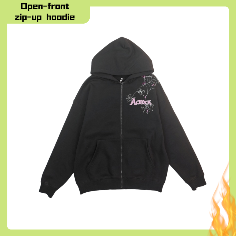 Zip-Up Hooded Sweatshirt with Soft Comfort Fabric for Fall Color, pattern, and style can be customized
