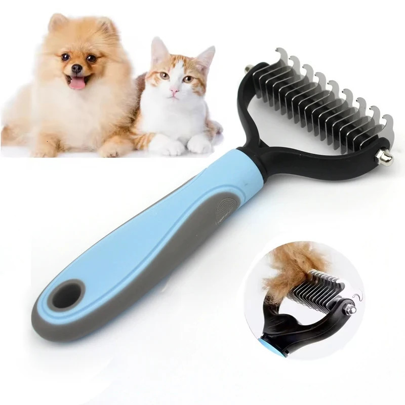 Professional Pet Deshedding Brush Dog Cat Grooming Tool Hair Fur Remover Undercoat Knot Cutter Comb for Puppy Shedding Supplies 250729