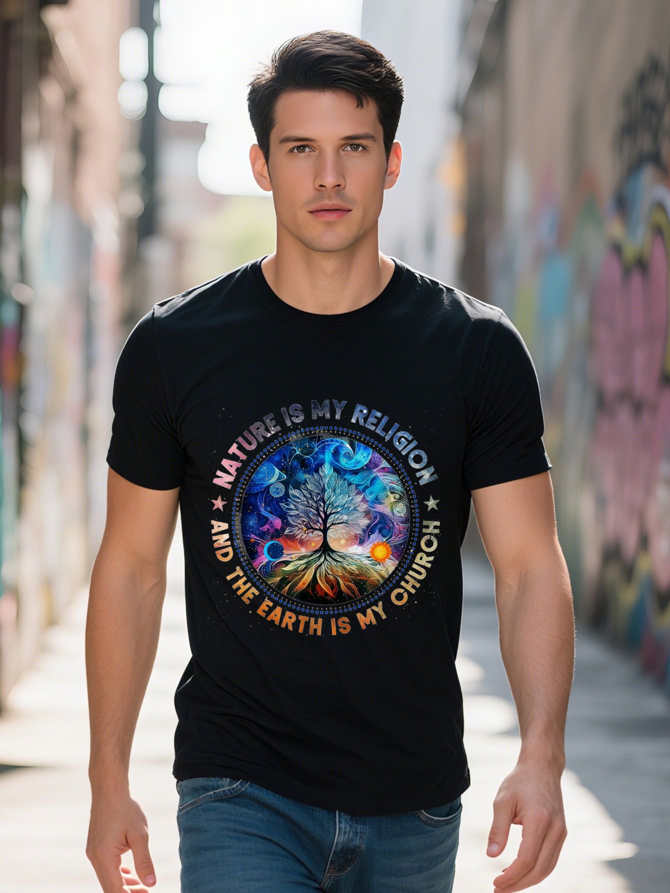 Nature Religion The Earth Is My Church Mandala Tree T Shirt ead6b