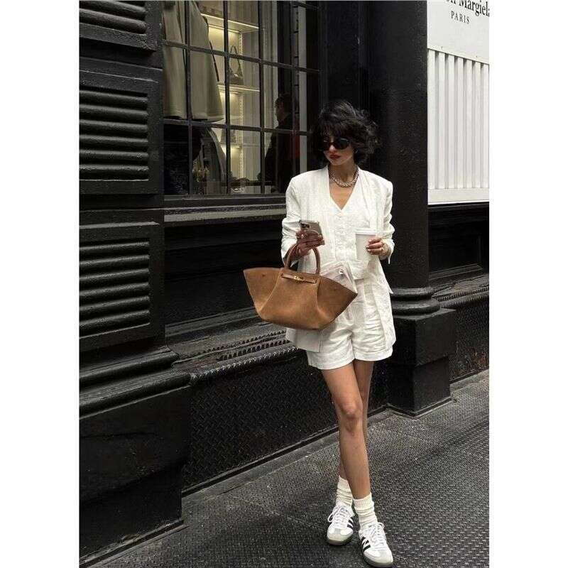 Demellie Wing Autumn Winter Suede Tote Large Capacity Shoulder Handbag Underarm Bag For Women