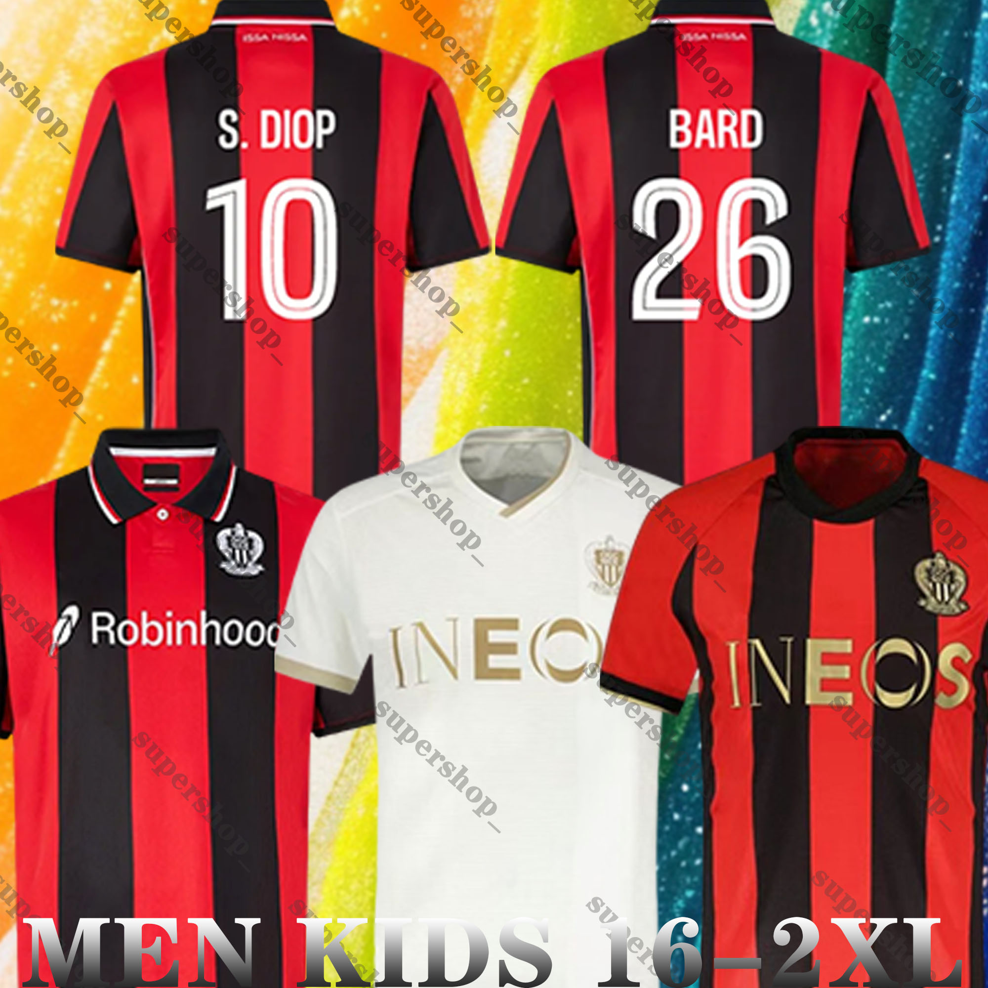 24 25 26 OGC Nice Soccer Jerseys CLAUSS LABORDE S.DIOP GUESSAND DANTE BOUDAOUI T.MOFFI CHO SANSON BOGA ROSARIO NDOMBELE 2025 2026 Football Shirts Men Uniforms kids kits