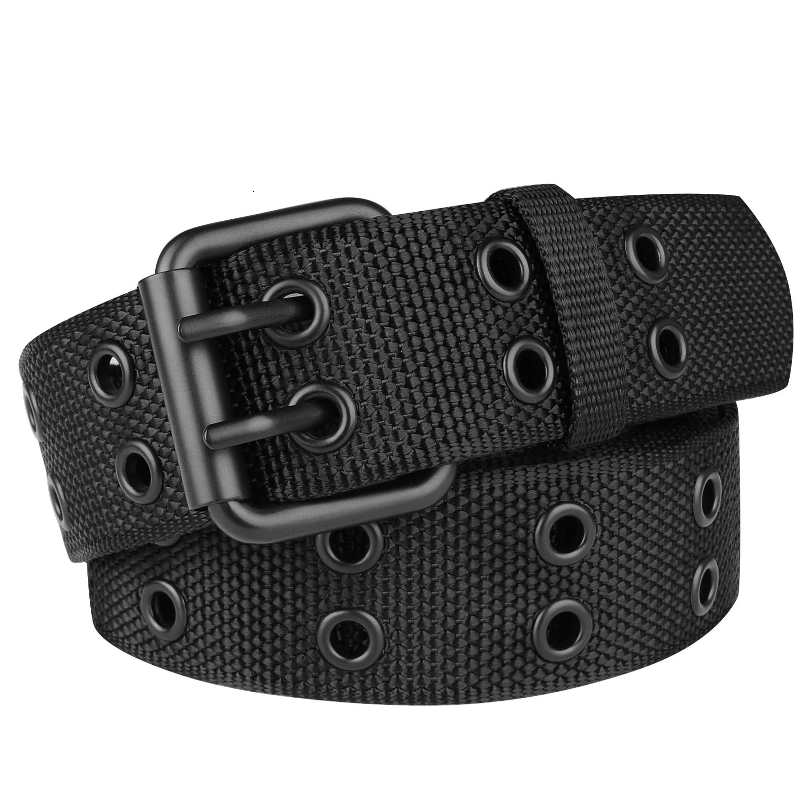 Drizzte Grommet Nylon Belt Big Size 39 to 67 170cm Double Prong Punk for Men Women 250730