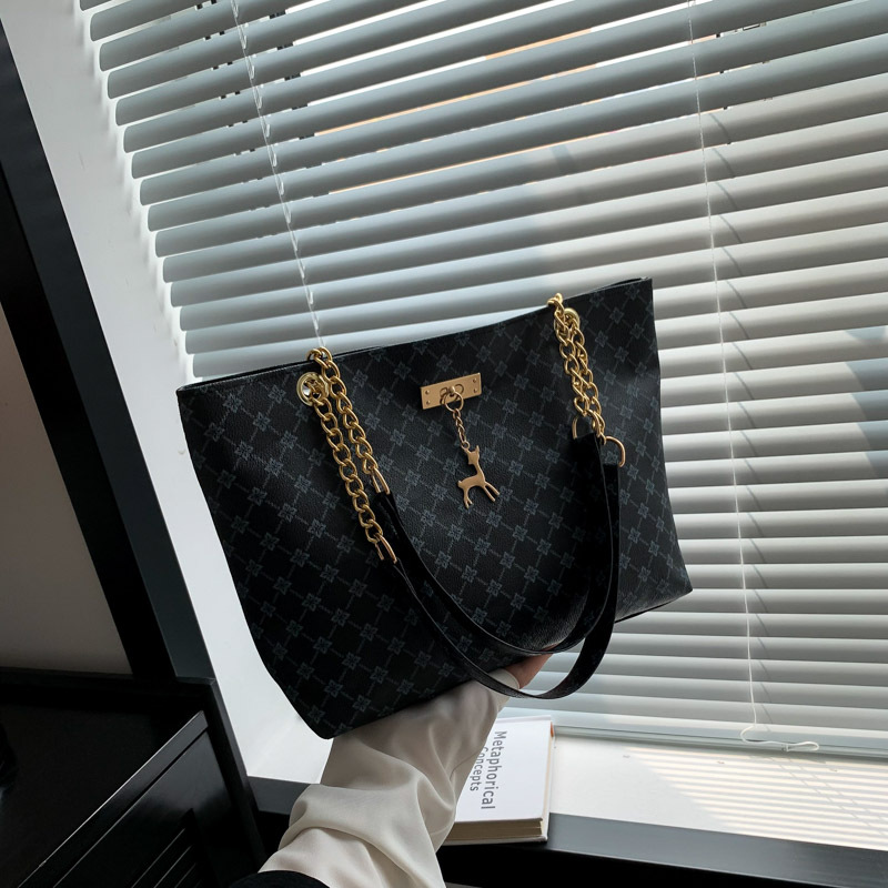 Retro commuting texture chain shoulder bag female spring new style all-match underarm bag tote bag female bag