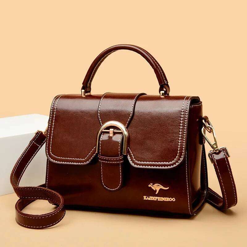 Design Women's Top-Handle Bags High Quality Leather Handbag Ladies Shoulder Crossbody Bag Casual Messenger Commuter Sac