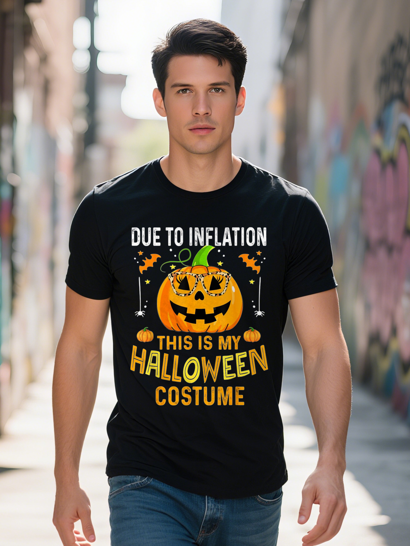 Pumpkin Costume Men Women Funny Halloween T Shirt Cotton 82fc8