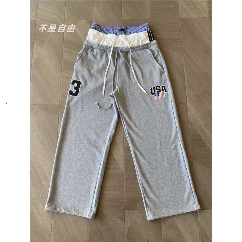 Fake Three Pieces Waist Design Project G/R Sweatpants Men Women Embroidery Digit 3 Label Track Pants Black Gray Casual Trousers X250804