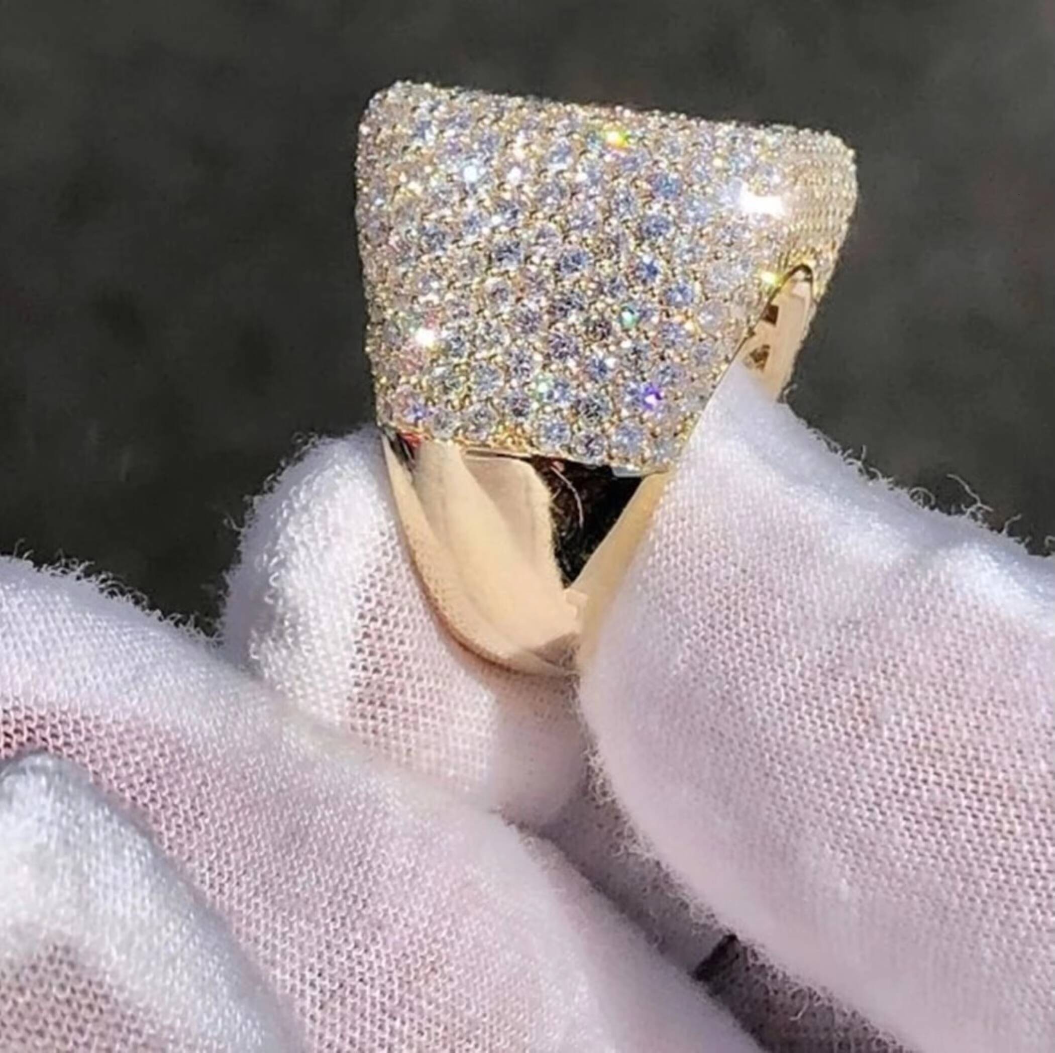 Hip Hop Jewelry Ring Brilliant Round Cut Moissanite Mens Iced Out Ring 925 Sterling Silver Luxurious Style Rappers Pinky Ring