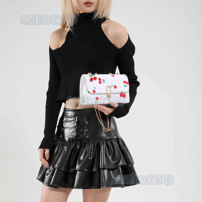 2025 New Fashionable Casual Saddle Bag Style Fresh Sweet Cherry Print Single Shoulder Crossbody Bag H250804