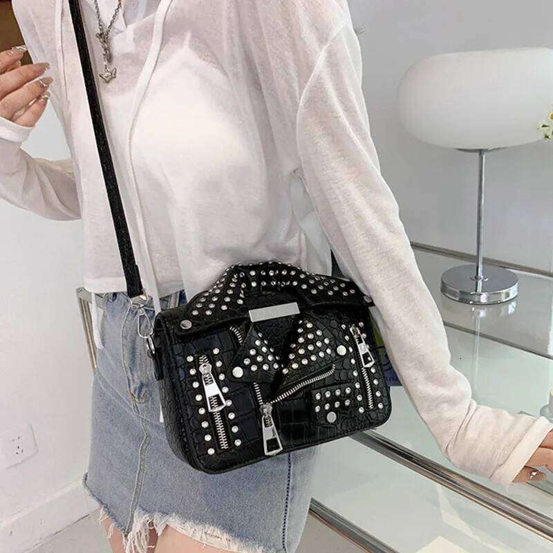 Fashion Jacket Design Crossbody Rivet Clothes Shape Women Handbag Purse Brand Designer Lady Shoulder Bags Women's Bag