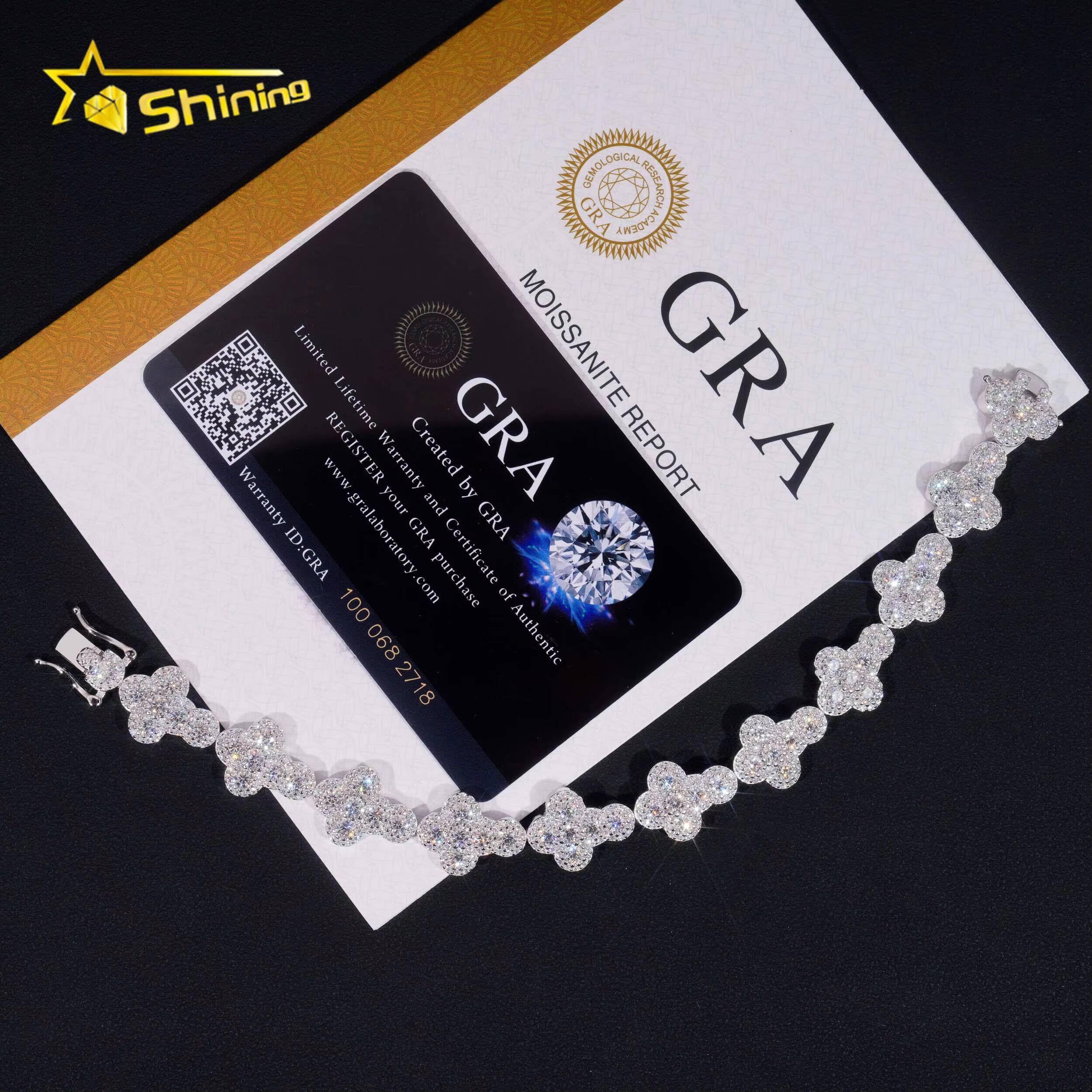 Hot Sale Cross Iced Out Chain 925 Sterling Silver Pass Diamond Tester GRA Certified VVS Moissanite Bracelets Hiphop Jewelry