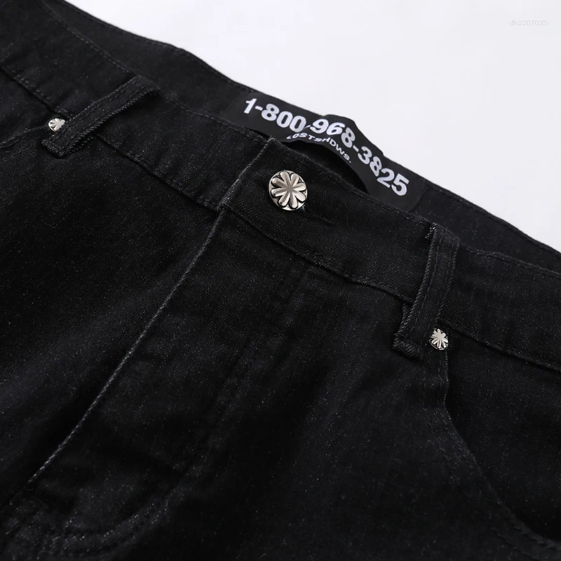 Men's Jeans LOST SHDWS Fashion All-match Men Women Denim Pants High Quality Color Embroidery Flower Logo Lostshdws Trousers