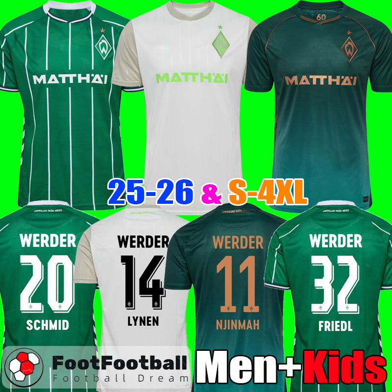 25 26 Werder Bremen Soccer Jerseys 2025 2026 Football Shirts STAGE NJINMAH NJINMAH MBANGULA SCHMID FRIEDL Men Uniforms Kids Kits camiseta de futbol tops