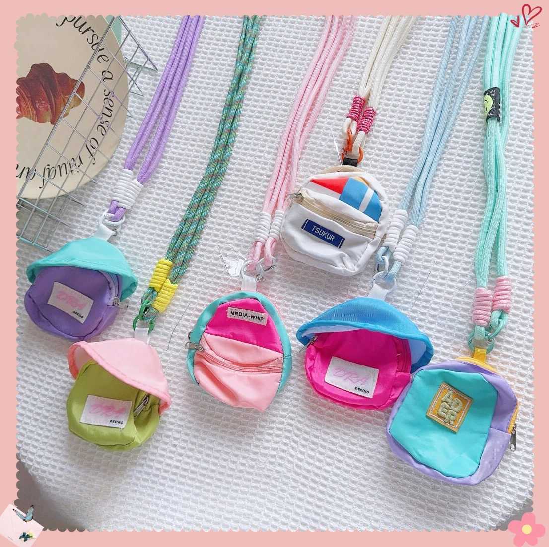 Colorful keys lipstick coin purse storage bag phone case diagonal long strap universal backpack pendant G250802