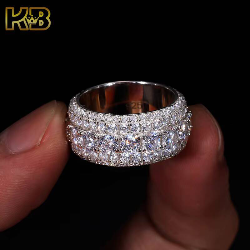 Hip Hop Ring Moissanite Diamond 925 Sterling Silver Iced Out Champion Style Luxury Jewelry for Men Women
