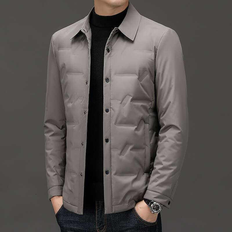 German Single White Duck Down Lightweight Men's Casual Jacket Short Autumn And Winter Coat