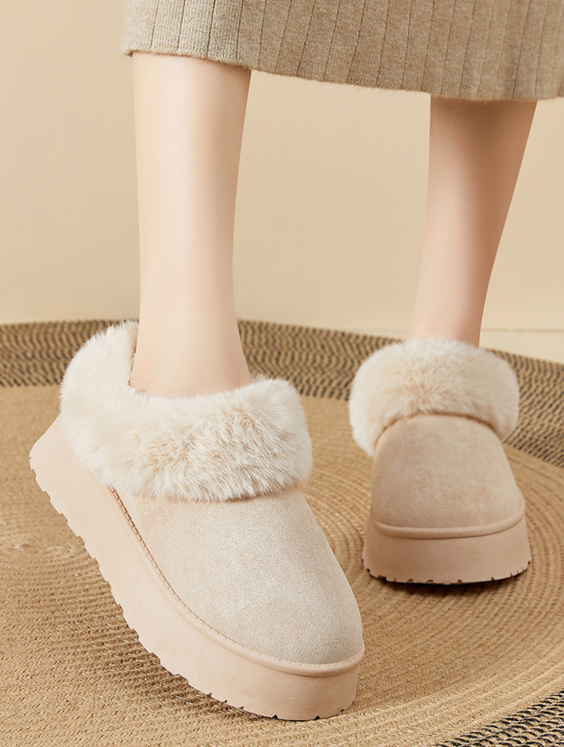 Women's New Styles For Autumn Winter 2025 Snow Boots Leisure And Thick Soled Bread Fleece - Lined Warm Cotton Shoes