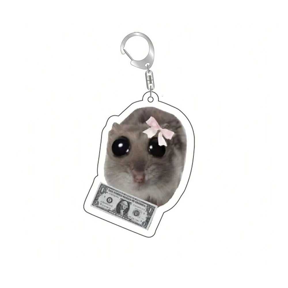 Fun Meme Im Just A Girl Sad Hamster Keychain Cartoon Game Acrylic Key Chain Ring Bag Backpack Charm Car Keyring Pretend Gift G250802