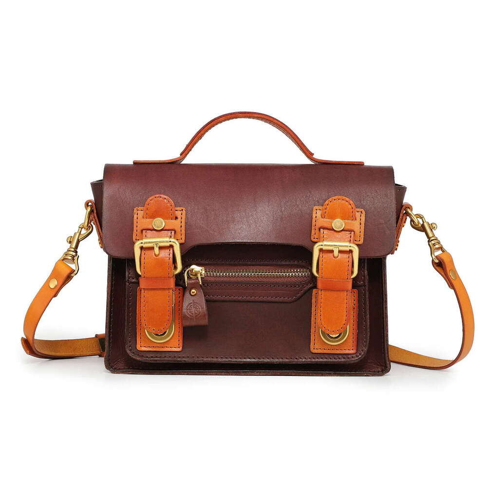 Style Personality New British Genuine Women's Crossbody Leather Handbag Fashion Niche Commuter Shoulder Bag