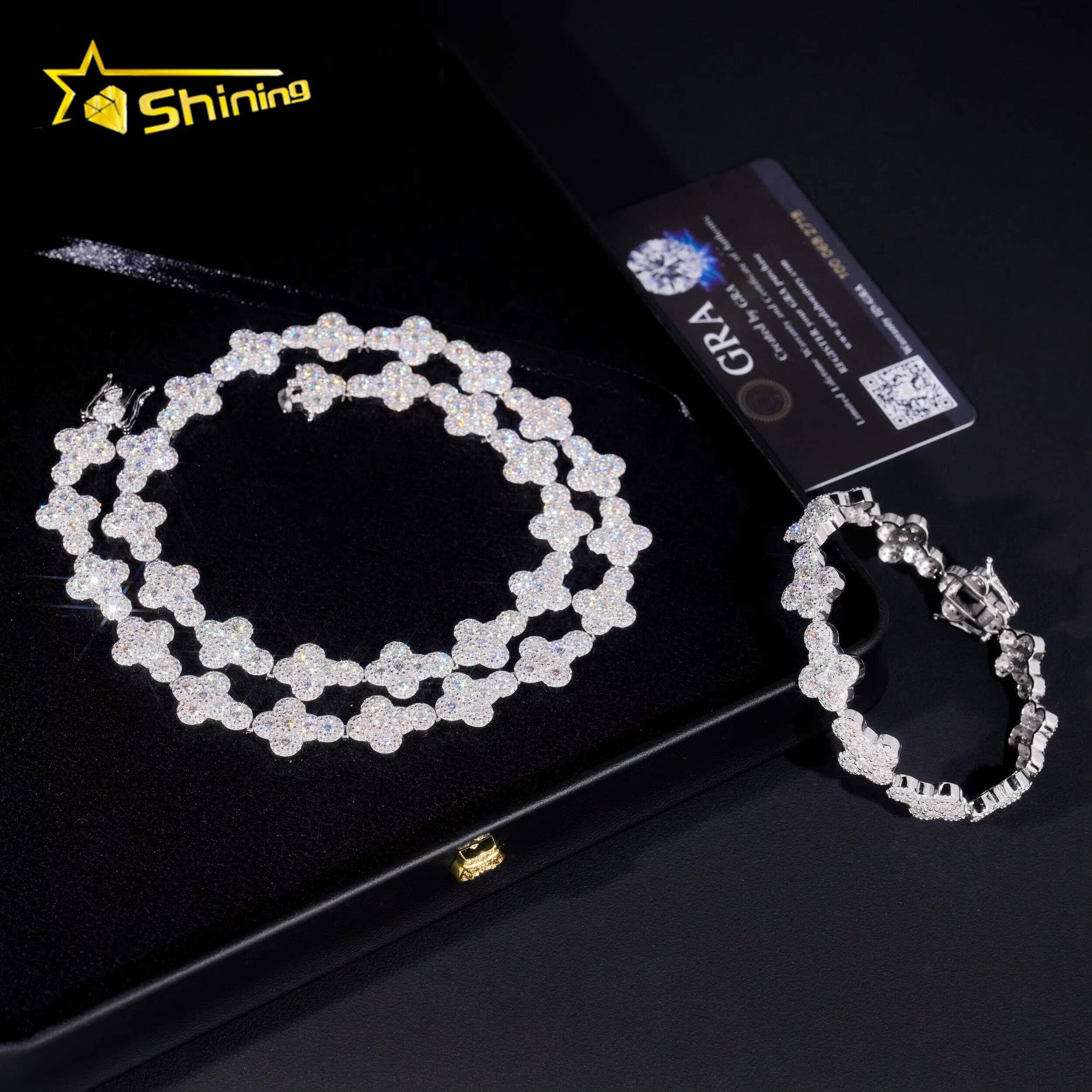 Hot Sale Cross Iced Out Chain 925 Sterling Silver Pass Diamond Tester GRA Certified VVS Moissanite Bracelets Hiphop Jewelry