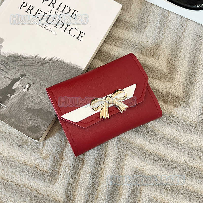 Womens Short Wallet 2025 New Fashion Simple Handbag Bow Decoration Multi Card Wallet Hair H250804