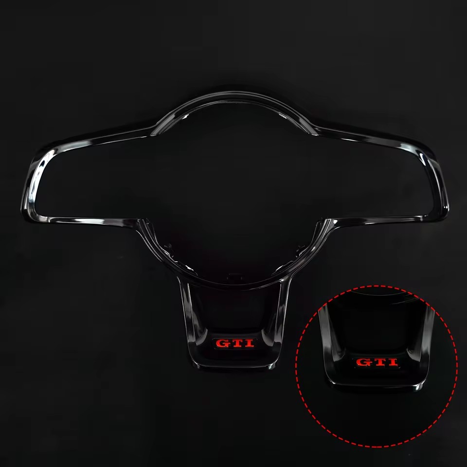 For VW Golf MK7 7.5 R Polo Rline steering wheel Bright black button frame with Old R New R Gti red Gti Logo