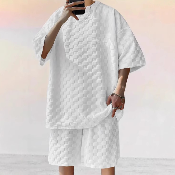 Comfortable Male Sports Ensemble for Warm Weather