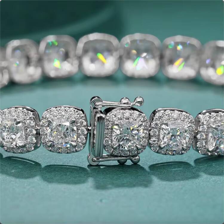 VOAINO 18K 14K 9K Gold 0.1 CT Cushion Cutting Custom Style Fashion Lab Grown Diamond Tennis Bracelet