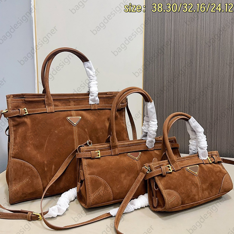 Soft luxury bag suede designer bag tote purse high quality women shoulder bag travel handbags zipper crossbody bag sac de luxe large designer bag brown suede bags