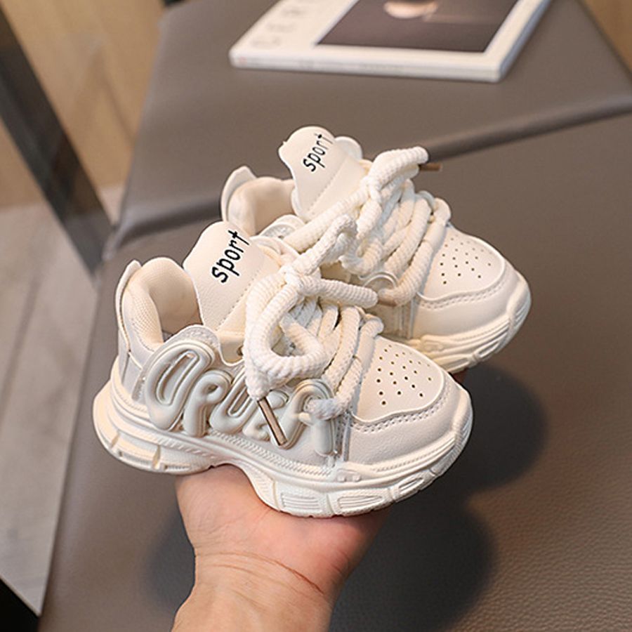 Girls Sneakers Children Child Trendy Shoes Pink Beige Platform Laceup s Running Sport Shoes Walkfashion Nonslip Girl Casual Shoe Sizes US55CUS4Y W0063