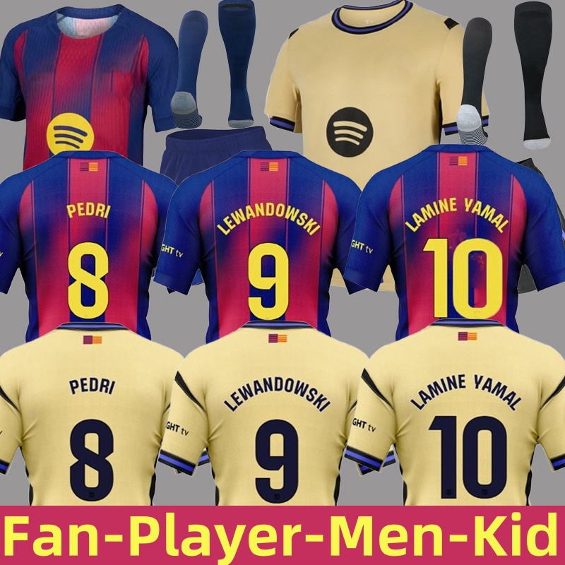 2526 GAVI Fan Player version men kid football kits BarCeloneS Home away 3rd football jersey LEWAN DOWSKI PEDRI R.ARAUJO FERRAN F.DE JONG Camise LAM INE YA MAL jerseys