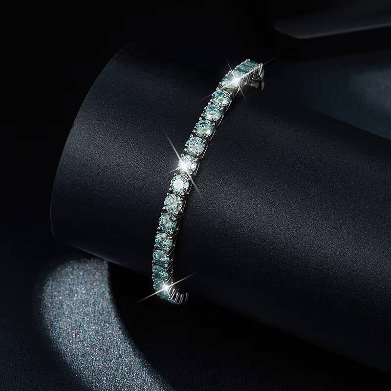 Ruizuan Moissanite Tennis Bracelets for Me Men Ladies Tennis Bracelet Moissanite Jewelry With Certificate Game GRA