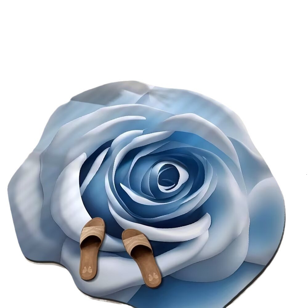 New Chinese Style Washbasin Round Bathroom Water Absorbent Dirt Resistant Non-Slip Mat Foot Pad H260226