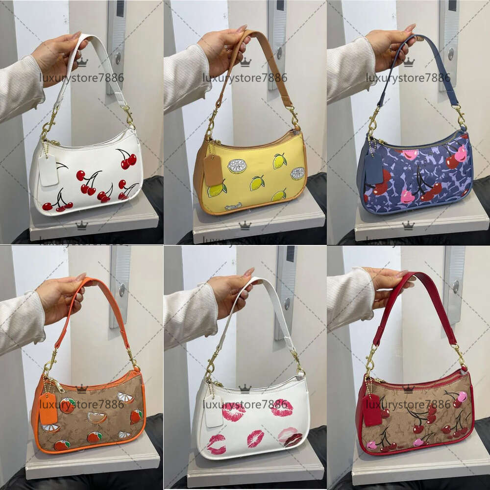 Womens Designer Shoulder Cherry Strawberry Print Bags Luxurious Handbag Tote Pu Leather Square Crossbody Fashion Satchel Bag
