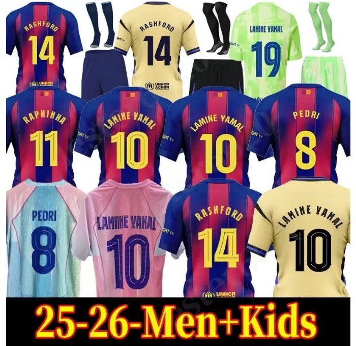 Barcelona 25 26 jersey LAMINE YAMAL Lewandowski soccer player OLMO KESSIE GAVI Raphinha RASHFORD FERRAN SENYERA football shirt Kounde men kids Coldplay fans