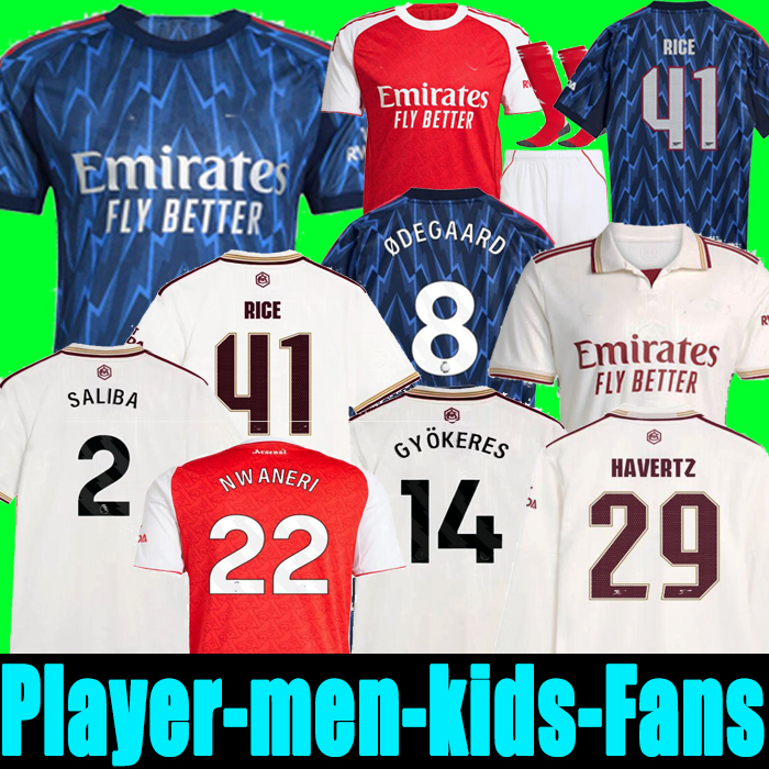 25 26 SAKA soccer jerseys Fans Player MARTINELLI 2025 football shirt Men Kids kit ODEGAARD Nwaneri SALIBA RICE HAVERTZ WOMAN CALAFIORI Lewis Skelly RAYA S-4XL