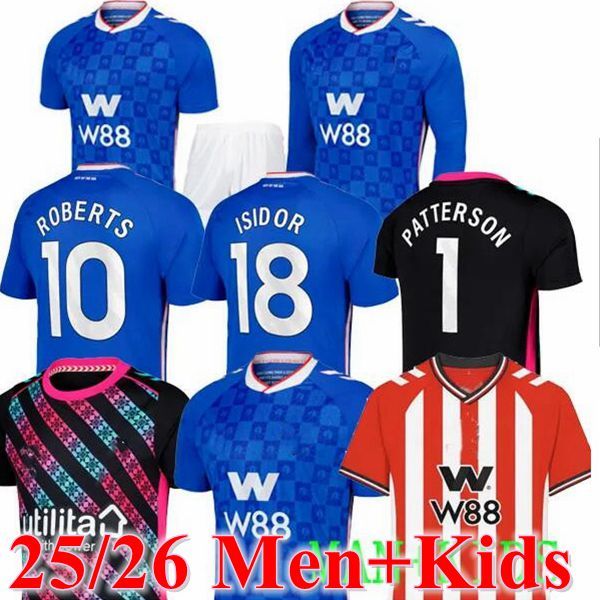 SUNDERLAND 25 26 Away Soccer Jerseys BELLINGHAM STEWART SIMMS ROBERTS CLARKE DAKU EMBLETON SEELT E ONIEN PATTERSON Football Shirt PRITCHARD Men Kids Kit