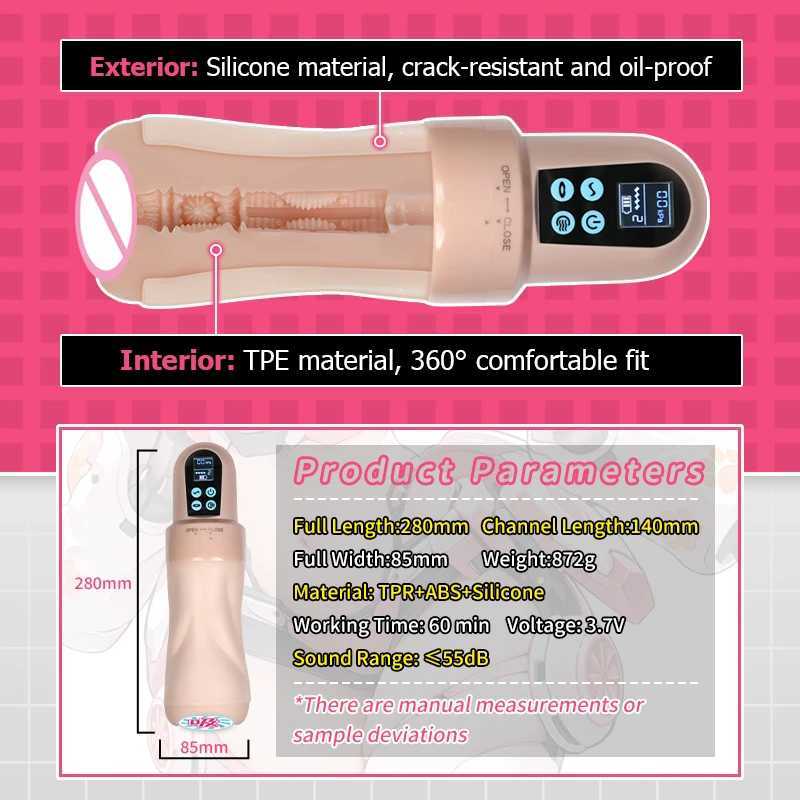 YUU Aixi Machine Lady Sucking Masturbator Cup Electric Onahole Artificial Vagina Masturbation Vibrating Adults Sex Toys for Men XJ250804