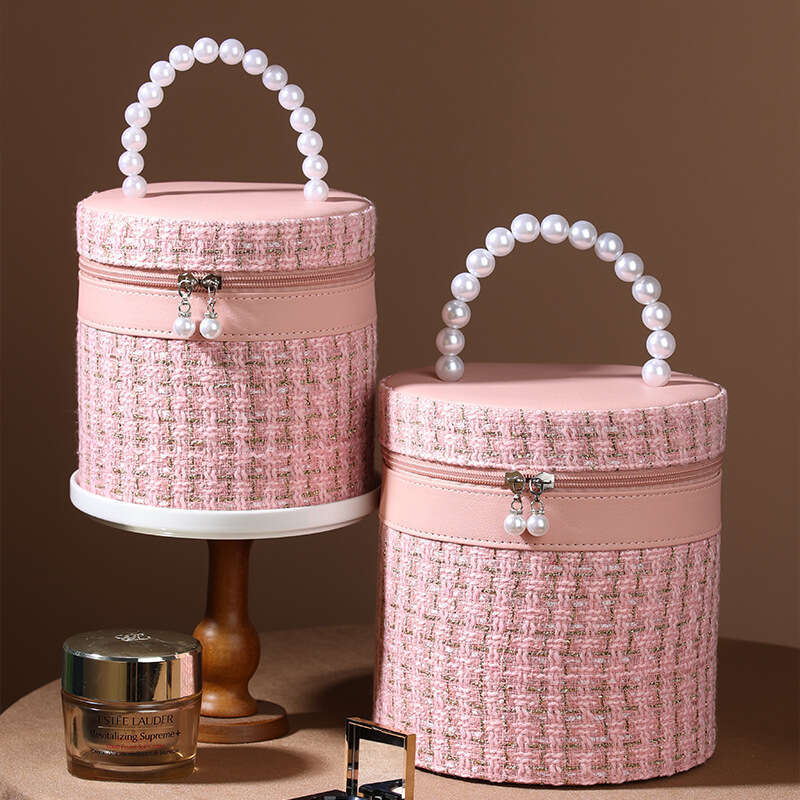 DHessentials Luxury Cosmetic Bucket Bag Large Capacity Travel Organizer with Wheels, Portable Makeup Case for Home & Wedding