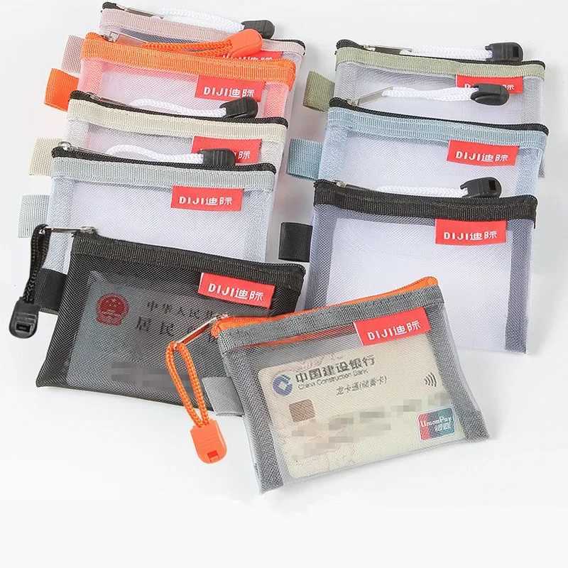 Traveling Clear Small Square Mesh Coin Bags Purses Money Holder Earphone Data Line Keys Storage Bags Bus ID Credit Card Pouches G250802